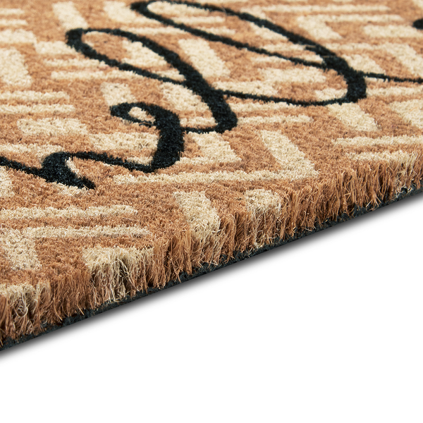 Fußmatte Kokos Geometric Hello - Kokos - Beige / Weiß
