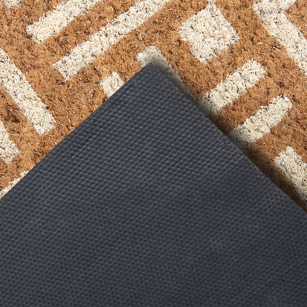 Fußmatte Kokos Geometric Hello - Kokos - Beige / Weiß