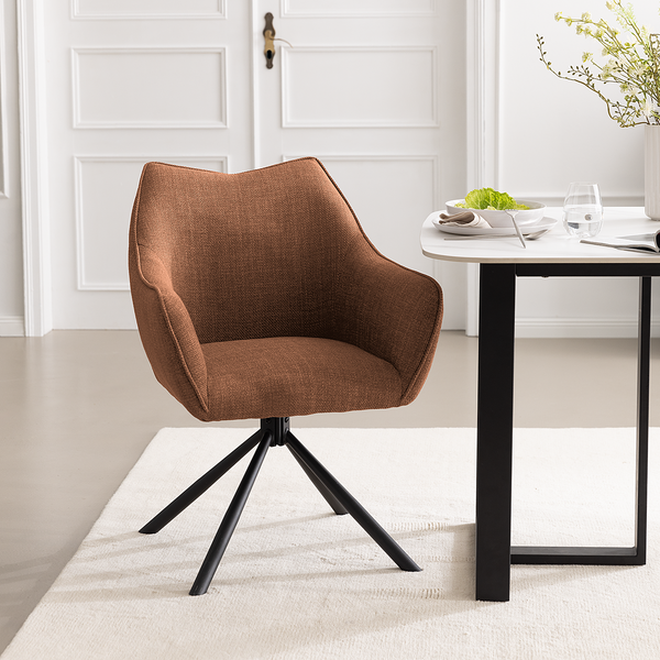 Drehbarer Armlehnenstuhl Solin - Rostbraun