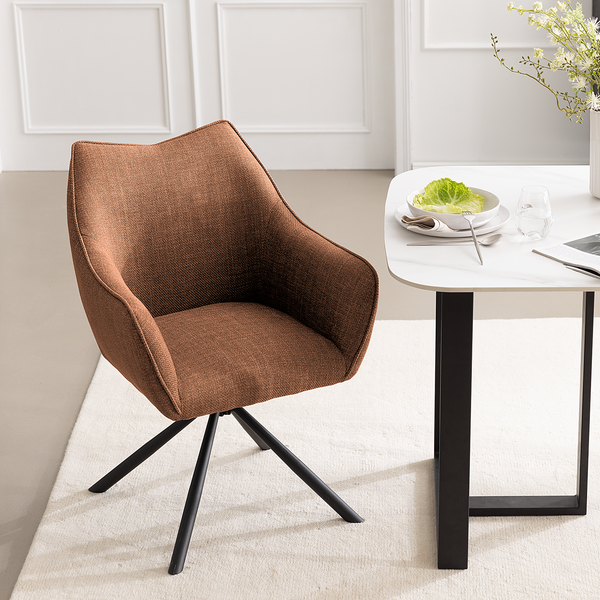 Drehbarer Armlehnenstuhl Solin - Rostbraun