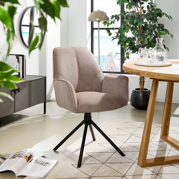 Drehbarer Armlehnenstuhl Stellar - Cappuccino