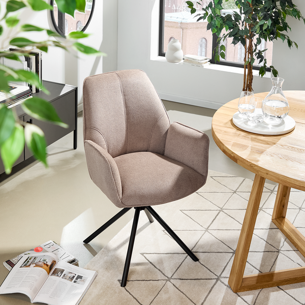 Drehbarer Armlehnenstuhl Stellar - Cappuccino