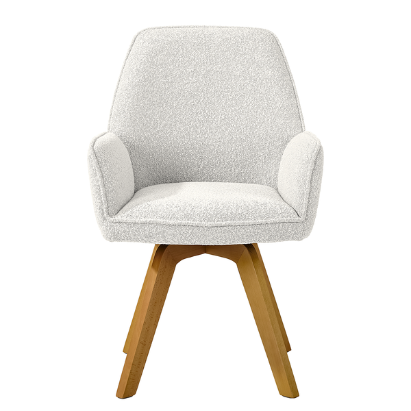 Drehbarer Armlehnenstuhl Rory - Weiß / Buche - Buche