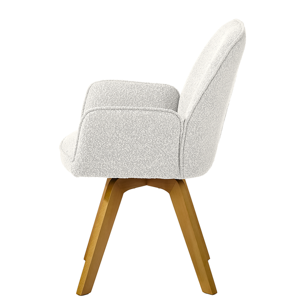 Drehbarer Armlehnenstuhl Rory - Weiß / Buche - Buche