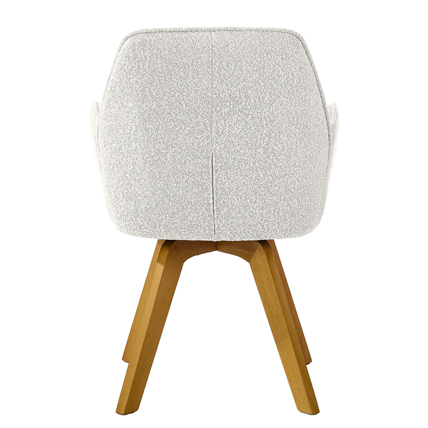 Drehbarer Armlehnenstuhl Rory - Weiß / Buche - Buche