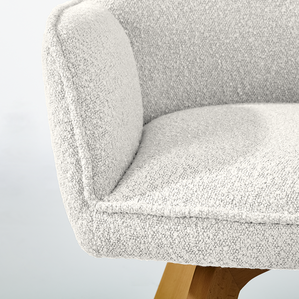 Drehbarer Armlehnenstuhl Rory - Weiß / Buche - Buche