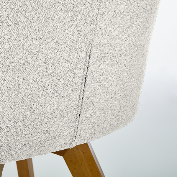 Drehbarer Armlehnenstuhl Rory - Weiß / Buche - Buche