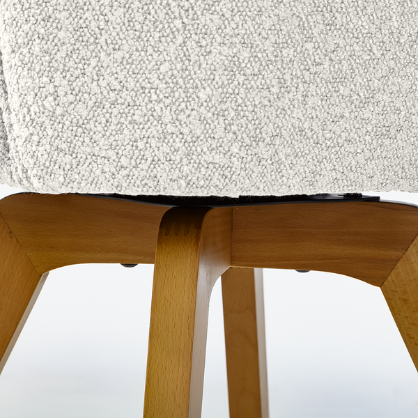 Drehbarer Armlehnenstuhl Rory - Weiß / Buche - Buche