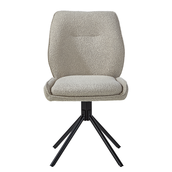 Esszimmerstuhl Mollvika 2er-Set - Grau - Bouclé - Buche - Eisen - 50 x 89 x 63 cm