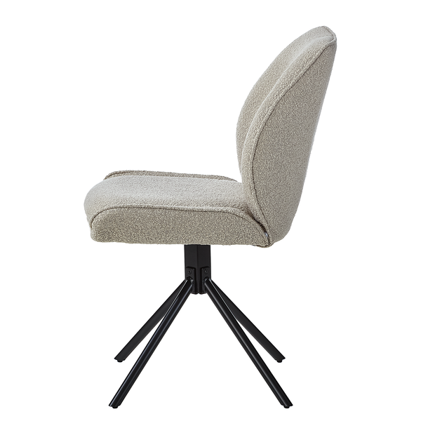 Esszimmerstuhl Mollvika 2er-Set - Grau - Bouclé - Buche - Eisen - 50 x 89 x 63 cm