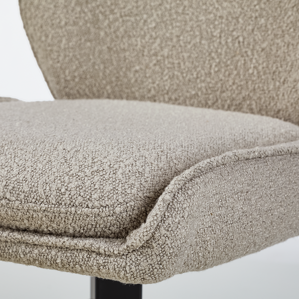 Esszimmerstuhl Mollvika 2er-Set - Grau - Bouclé - Buche - Eisen - 50 x 89 x 63 cm