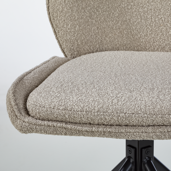 Esszimmerstuhl Mollvika 2er-Set - Grau - Bouclé - Buche - Eisen - 50 x 89 x 63 cm