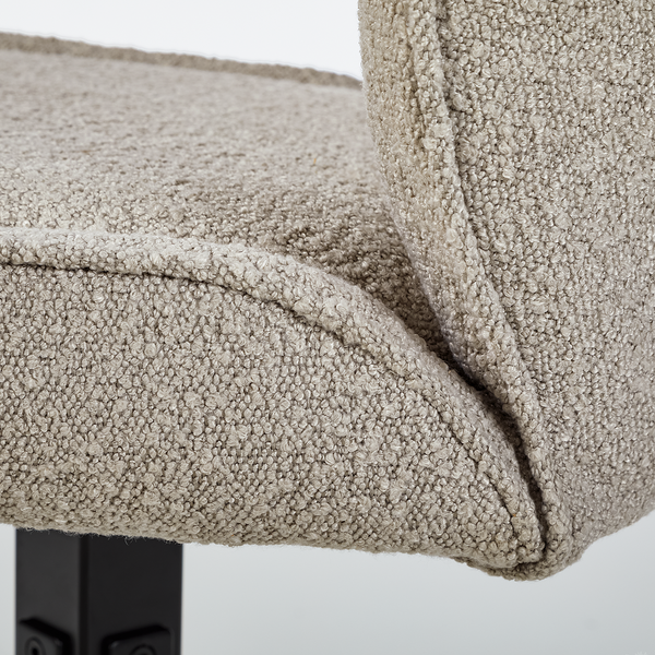 Esszimmerstuhl Mollvika 2er-Set - Grau - Bouclé - Buche - Eisen - 50 x 89 x 63 cm