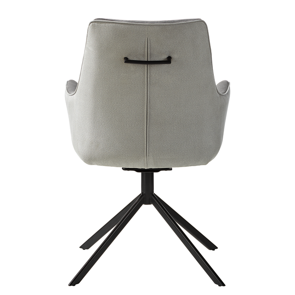 Drehbarer Armlehnenstuhl Koobuk - Grau - Microfaser - Eisen - 58 x 92 x 65 cm
