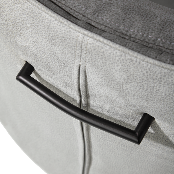 Drehbarer Armlehnenstuhl Koobuk - Grau - Microfaser - Eisen - 58 x 92 x 65 cm