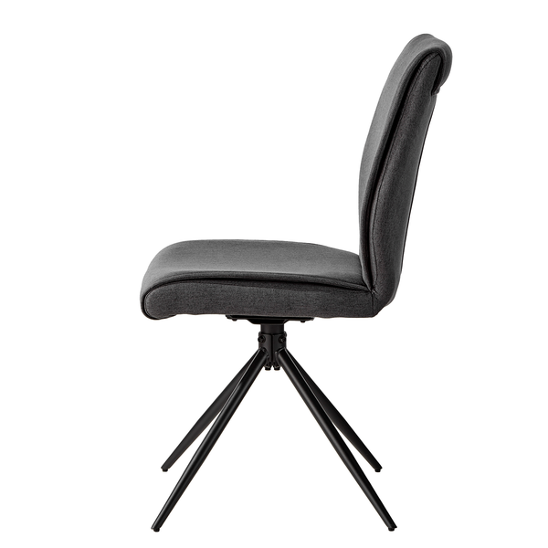 Drehbarer Polsterstuhl Ustuna 2er-Set - Grau - Flachgewebe - Eisen - 48 x 94 x 61 cm