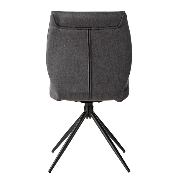 Drehbarer Polsterstuhl Ustuna 2er-Set - Grau - Flachgewebe - Eisen - 48 x 94 x 61 cm