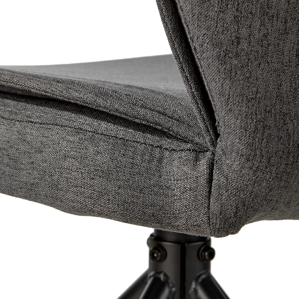 Drehbarer Polsterstuhl Ustuna 2er-Set - Grau - Flachgewebe - Eisen - 48 x 94 x 61 cm