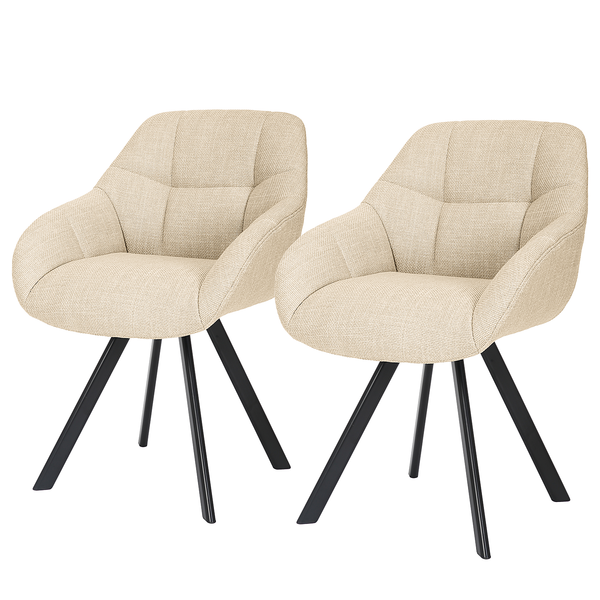 Polsterstuhl HOLEK 2er-Set - Creme