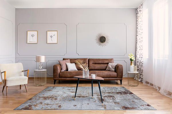 Teppich Lago Typ A - Polyester - Silber / Rot - 200 x 290 cm