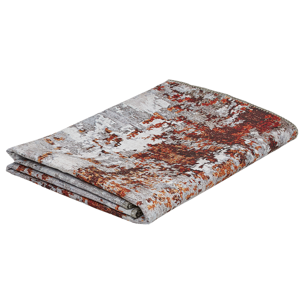 Teppich Lago Typ A - Polyester - Silber / Rot - 200 x 290 cm