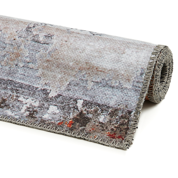 Teppich Lago Typ A - Polyester - Silber / Rot - 200 x 290 cm