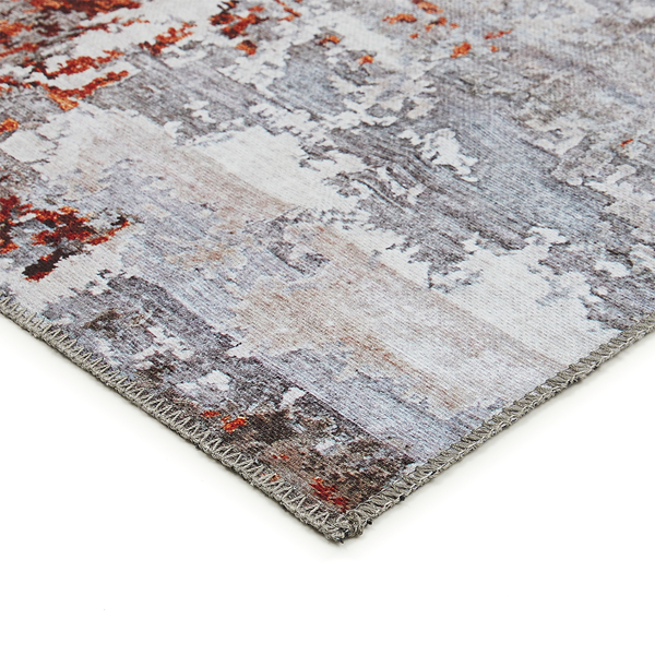 Teppich Lago Typ A - Polyester - Silber / Rot - 200 x 290 cm