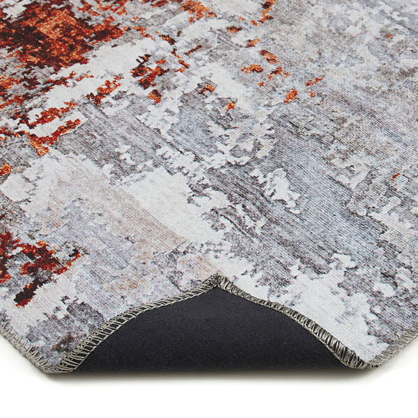 Teppich Lago Typ A - Polyester - Silber / Rot - 200 x 290 cm