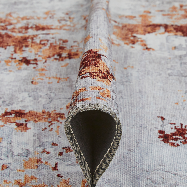 Teppich Lago Typ A - Polyester - Silber / Rot - 200 x 290 cm