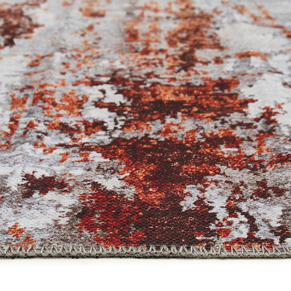 Teppich Lago Typ A - Polyester - Silber / Rot - 200 x 290 cm