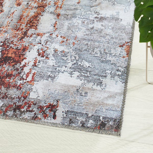 Teppich Lago Typ A - Polyester - Silber / Rot - 200 x 290 cm