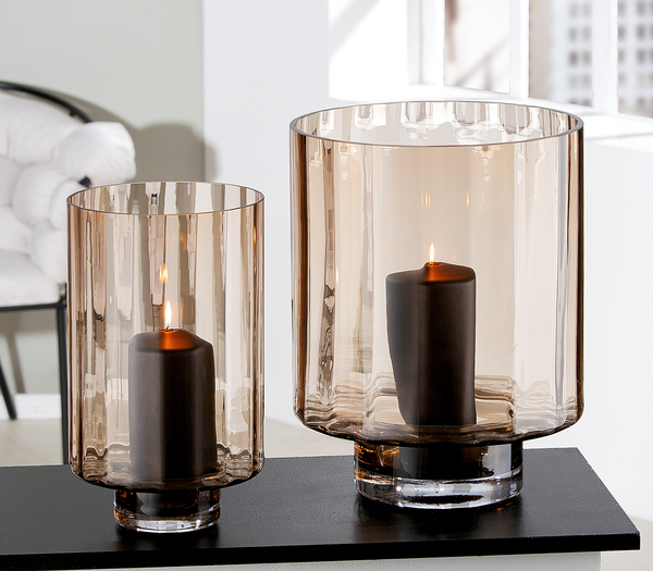 Windlicht Novus - Farbglas - Braun - 18 x 30 cm
