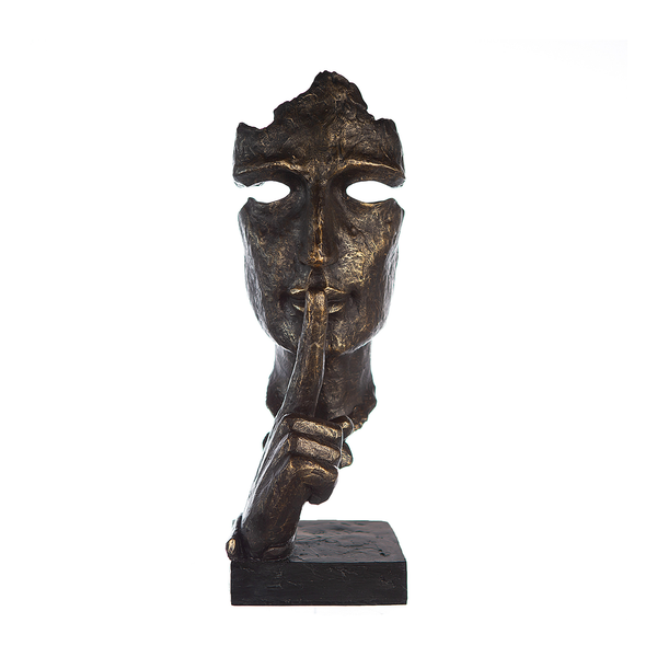 Skulptur XL Silence - Kunstharz - Bronze