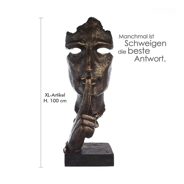 Skulptur XL Silence - Kunstharz - Bronze