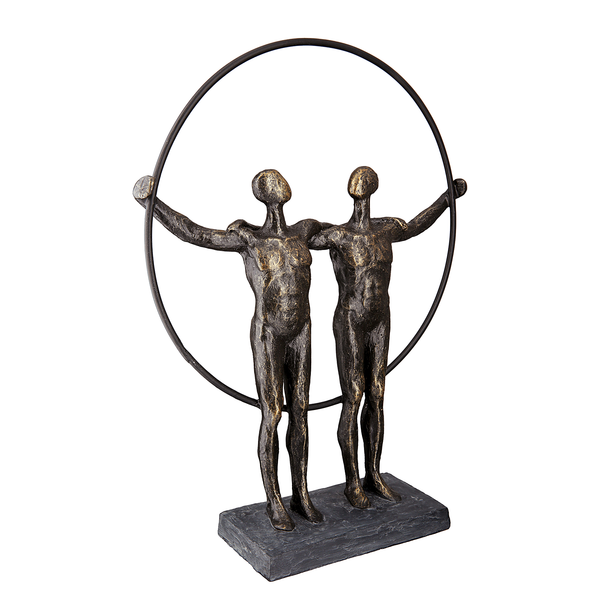Skulptur Two Men - Kunstharz - Bronze