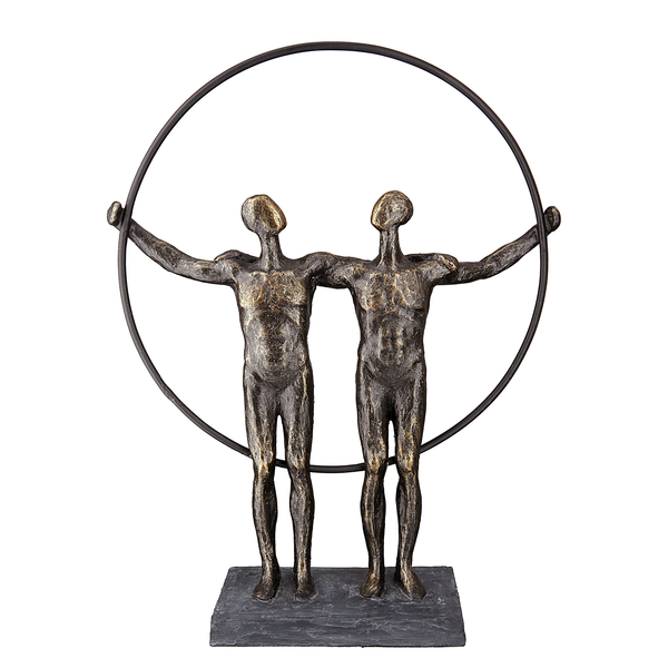 Skulptur Two Men - Kunstharz - Bronze