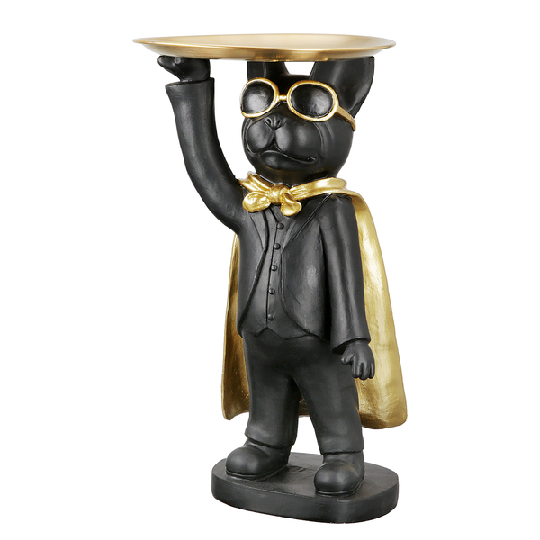 Skulptur Hero Dog mit Tablett - Kunstharz - Schwarz - Schwarz