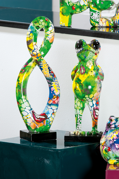 Skulptur Frosch Street Art - Kunstharz - Grün - Grün