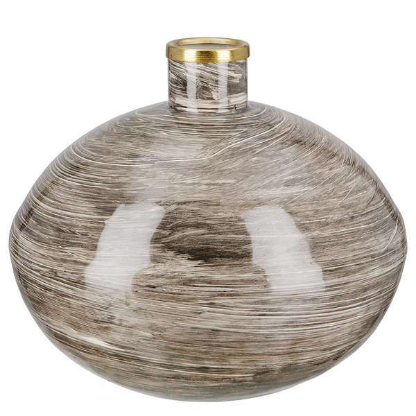 Vase Stripes - Eisen - Braun - 20 x 20 cm