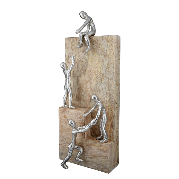 Skulptur Helping Hand - Mangoholz Massiv - Natur