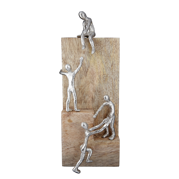 Skulptur Helping Hand - Mangoholz Massiv - Natur