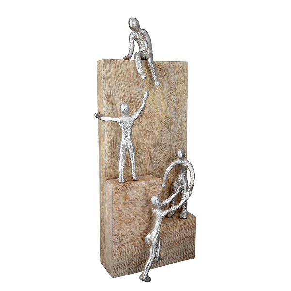 Skulptur Helping Hand - Mangoholz Massiv - Natur