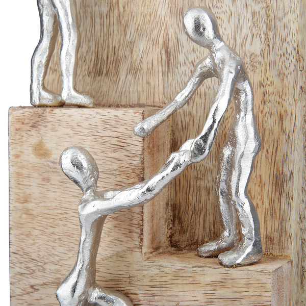 Skulptur Helping Hand - Mangoholz Massiv - Natur