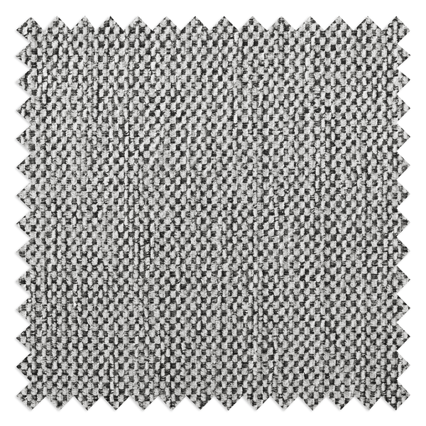 Hocker HEPBURN mit Holzfüßen - Webstoff Saia: Hellgrau - Eiche Dunkel