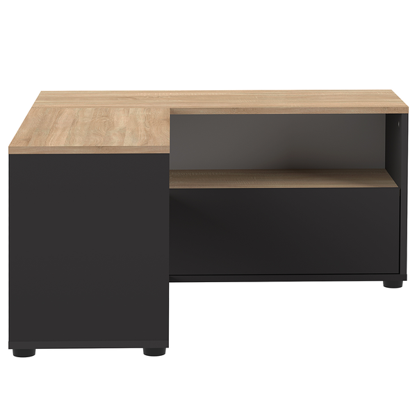TV-Lowboard Angle 90 - Schwarz / Eiche Dekor