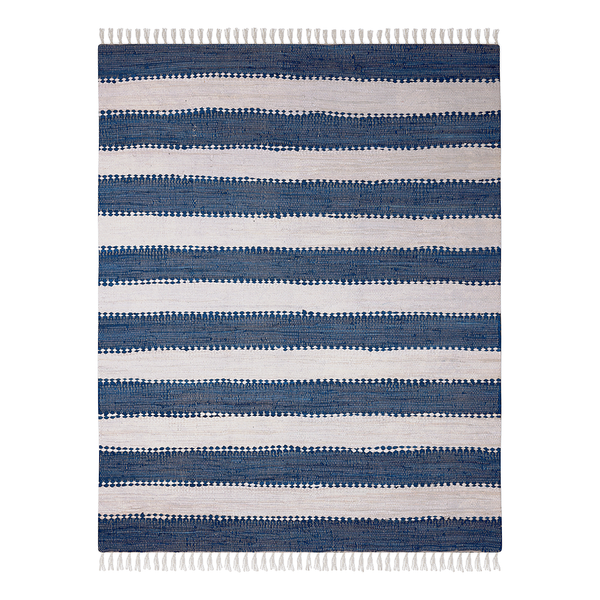 Kurzflorteppich Maher - Baumwolle - Blau - 150 x 80 cm - Blau - 150 x 80 cm
