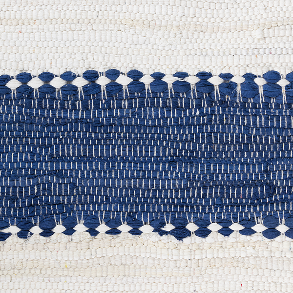 Kurzflorteppich Maher - Baumwolle - Blau - 150 x 80 cm - Blau - 150 x 80 cm