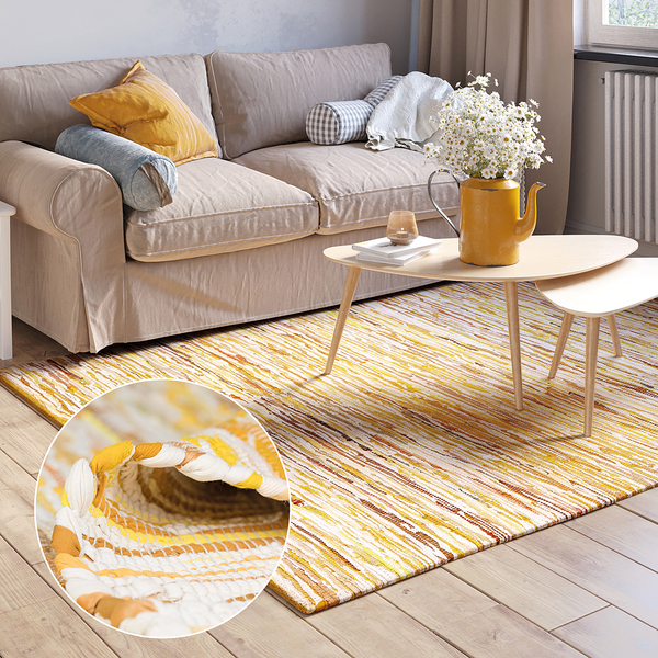 Kurzflorteppich Amira - Baumwolle - Gold / Mix -  230 x 160 cm - Gold - 230 x 160 cm