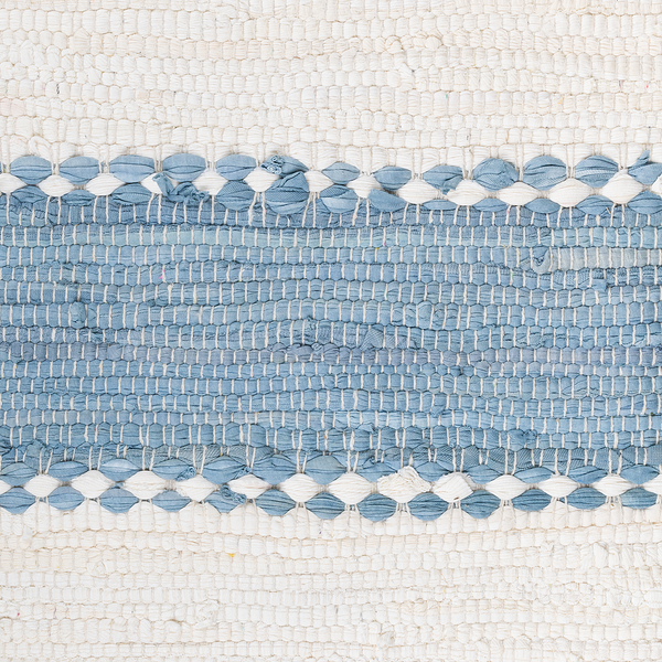 Kurzflorteppich Maher - Baumwolle - Hellblau - 200 x 140 cm - Hellblau - 200 x 140 cm