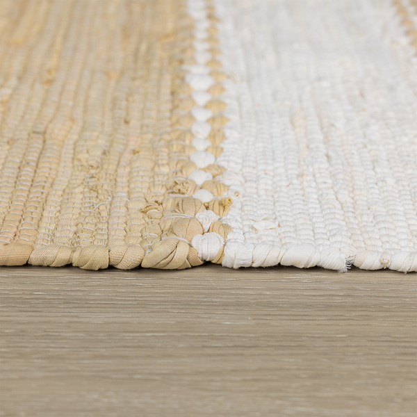 Kurzflorteppich Maher - Baumwolle - Beige - 170 x 120 cm - Beige - 170 x 120 cm